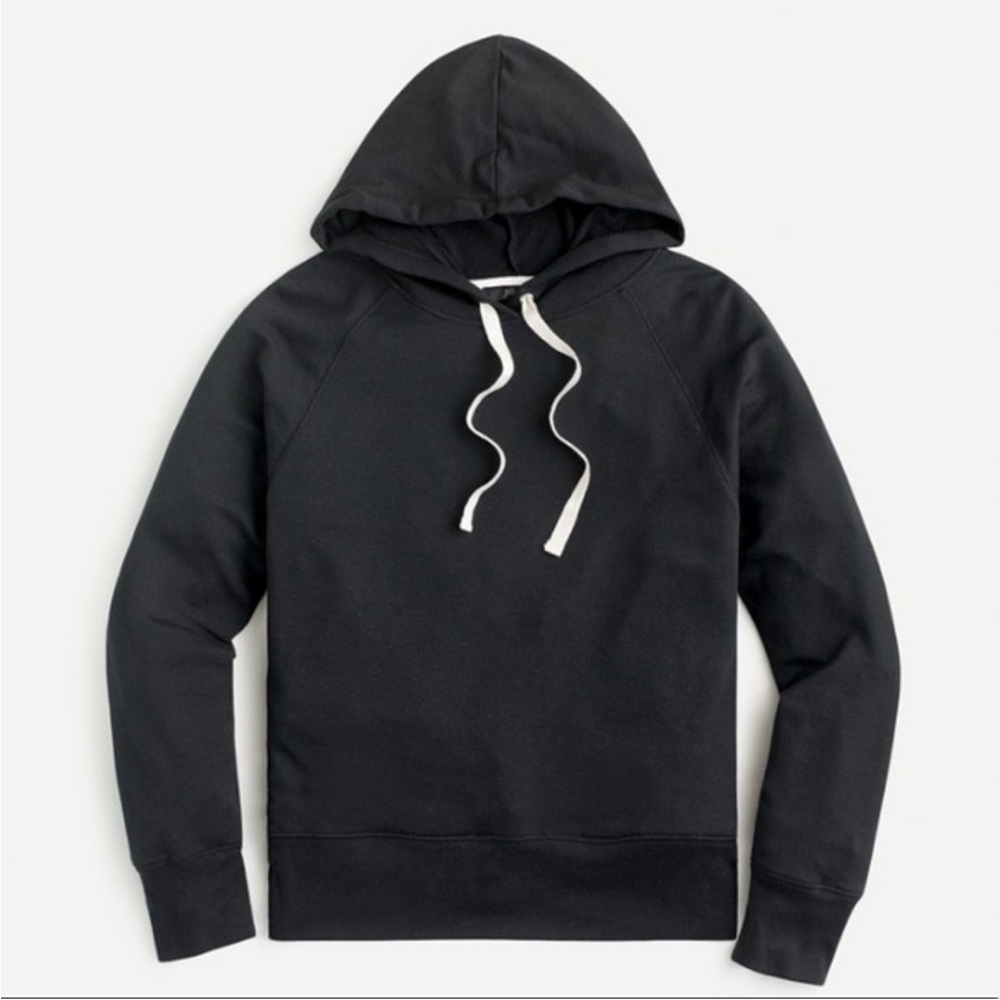 J. Crew Pullover Hoodie in Cloud fleece in Black - Size S